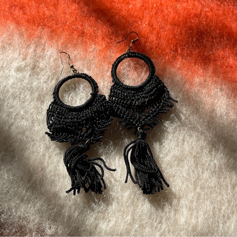 Macrame Tassel Earrings - image 2